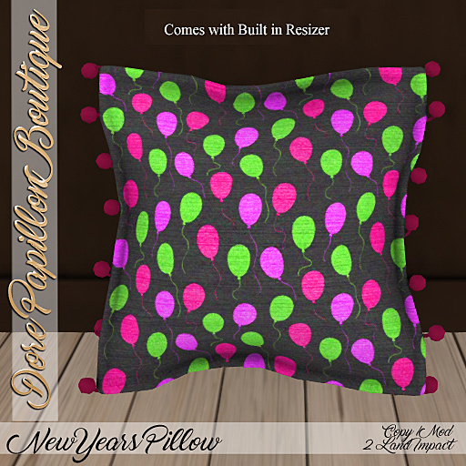 DPB New Years Pillow - Balloons 4