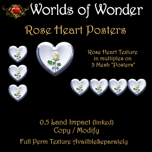 WoW Rose Heart Posters