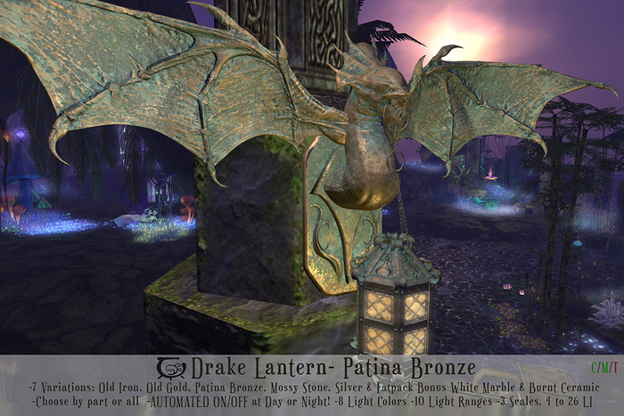  Drake Lantern Set- Patina Bronze