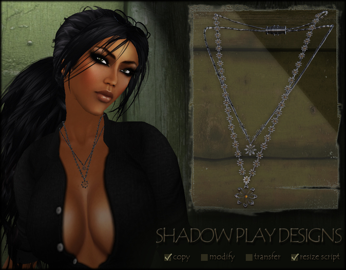 Shadow Play Designs - Necklace Flowers silver (boxed)