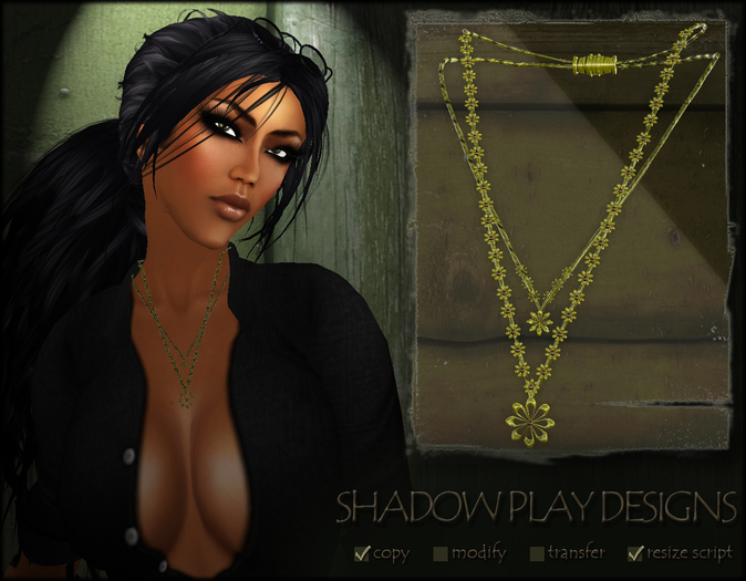 Shadow Play Designs - Necklace Flowers yellow (boxed)
