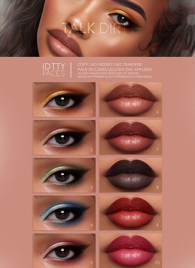 IDTTY FACES - LELUTKA TALK DIRTY COLLECTION