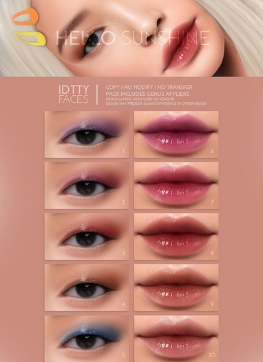 IDTTY FACES - GENUS HELLO SUNSHINE COLLECTION