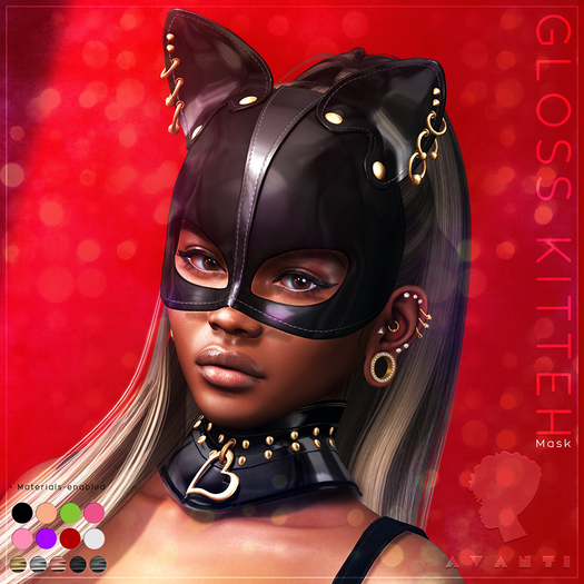 .:Avanti:. Gloss Kitteh Mask (8 colors, HUD-driven)