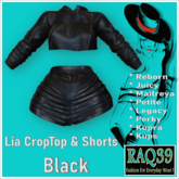 [R39] Lia CropTop & Shorts-Black