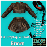 [R39] Lia CropTop & Shorts-Brown