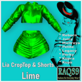 [R39] Lia CropTop & Shorts-Lime