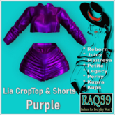 [R39] Lia CropTop & Shorts-Purple