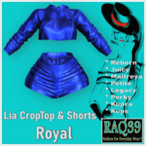 [R39] Lia CropTop & Shorts-Royal