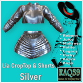 [R39] Lia CropTop & Shorts-Silver