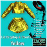 [R39] Lia CropTop & Shorts-Yellow
