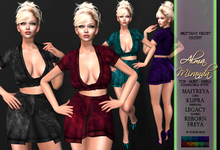 .: AlmaMiranda :. Brittany Velvet Top Skirt Heels Casual Secretary office Female Outfit Lara Legacy Kupra Reborn Erika 