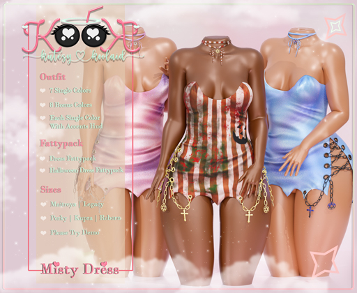 Kutesy Koolaid - Misty Dress (Fattypack)