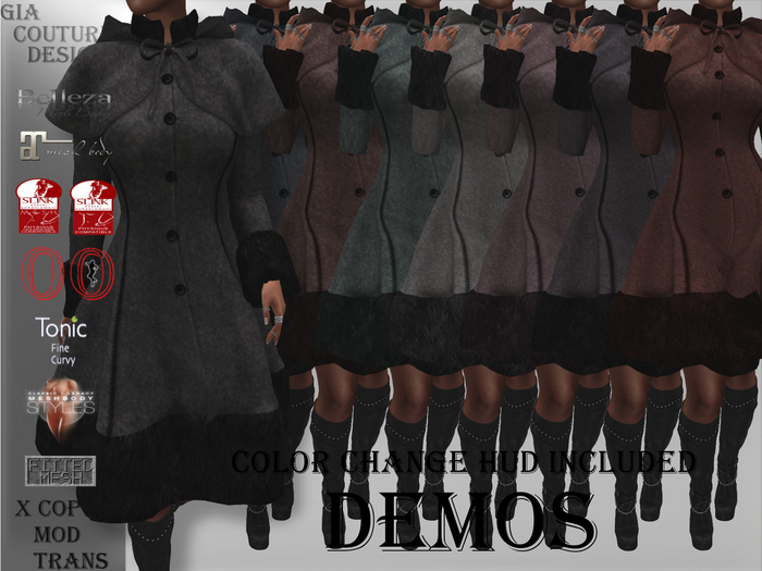 "GCD" Tamela Hooded Wool Coat DEMOS