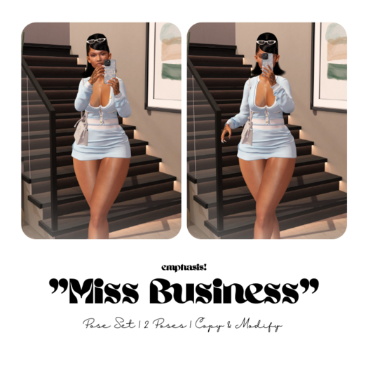 [e!] emphasis! - "Miss Business" Pose Set