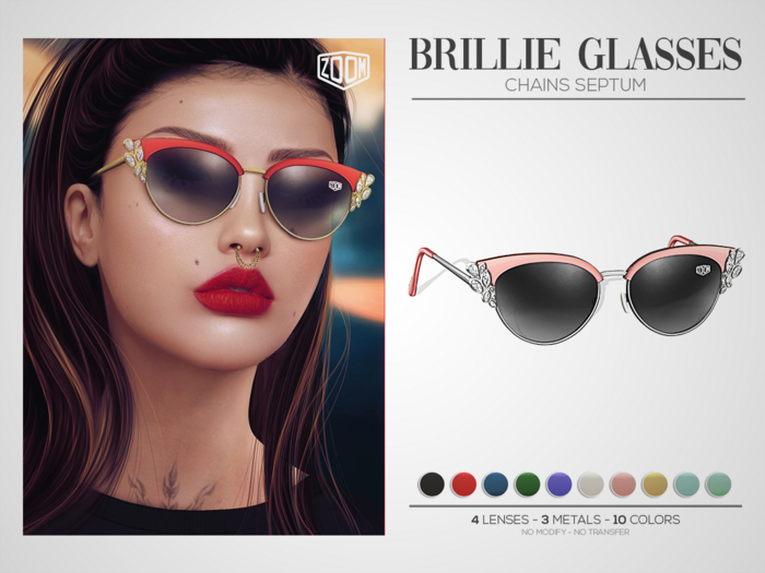 Second Life Marketplace [Z O O M] Brillie Glasses