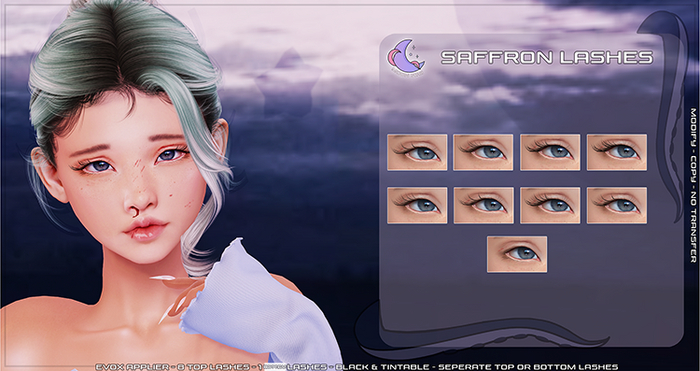 moonwaii . saffron lashes (evox applier)