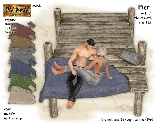 Old wood pier with couple anims v2 - Old World 