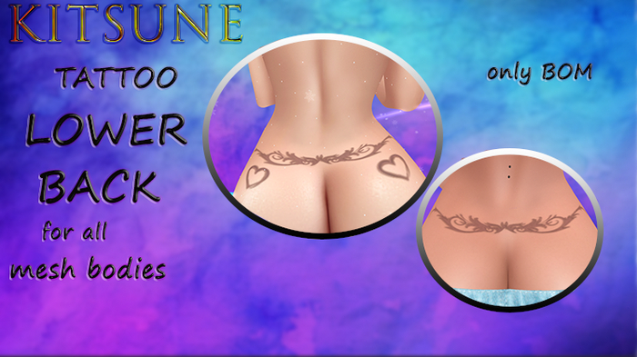 KITSUNE lower back tattoo