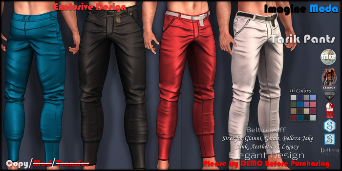 Tarik Pants {FATPACK} Kario, Aesthetic, Gianni, Geralt, Slink, Jake, Legacy -Imagine Moda-
