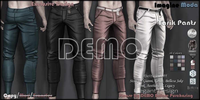 Tarik Pants -DEMO- Kario, Aesthetic, Gianni, Geralt, Slink, Jake, Legacy -Imagine Moda-
