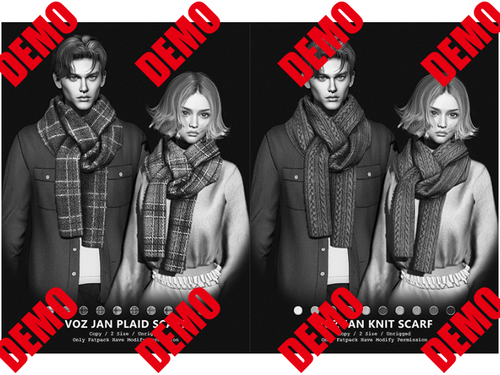 [VOZ] Jan Plaid&Knit Scarf (DEMO)