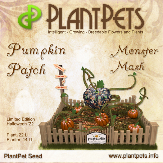 PlantPet Seed [Pumpkin Patch *Monster Mash*] limited Relase Day 15.10.2022