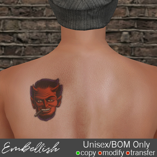 Embellish Smoking Devil BOM Tattoo