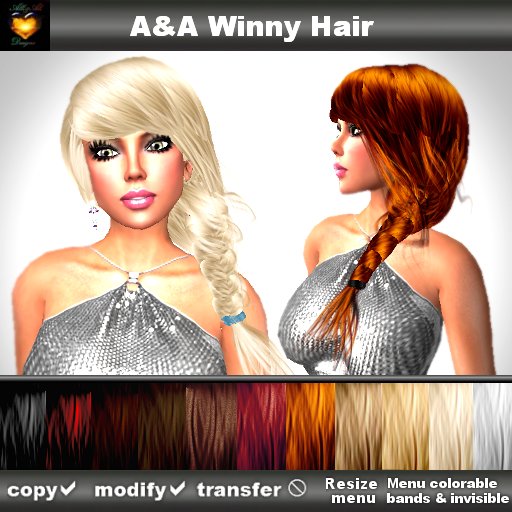 A&A Winny Hair 11 Colors (side braid with colorable bands) 