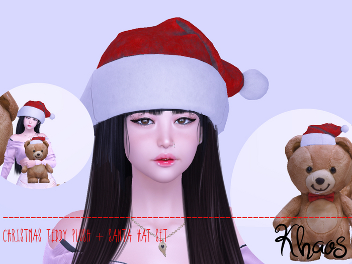 Khaos's  Wearable Teddy Toy & Santa's hat set