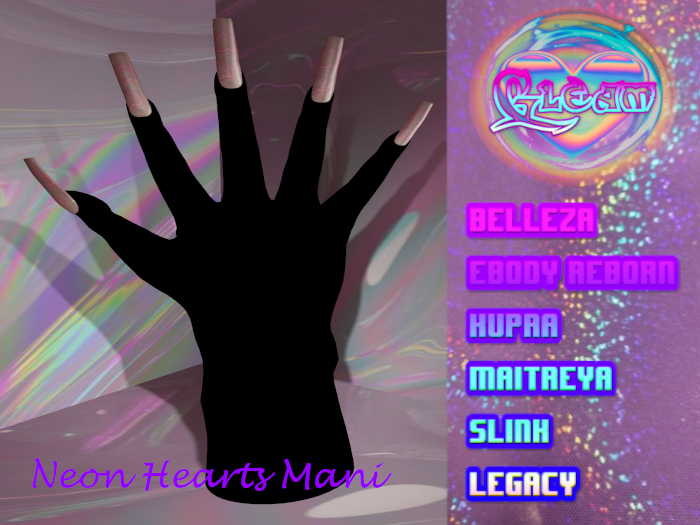 GLEAM: Neon Hearts Mani - Square