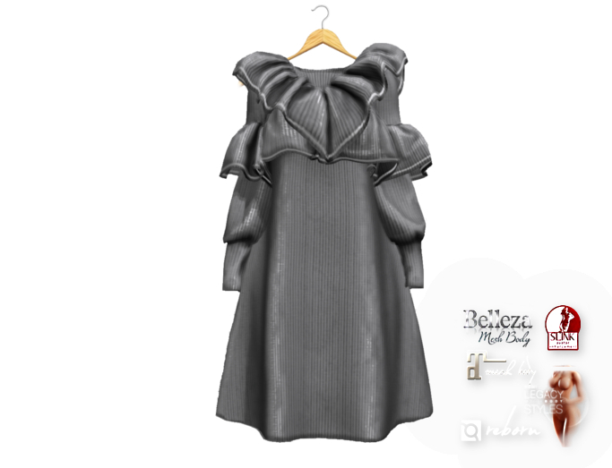 {amiable}Mesh Frilled Knit Mini Dress06