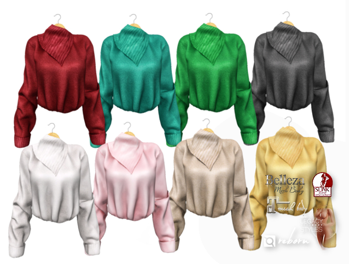 {amiable}Mesh Asymmetrical Neckline Sweater(FAT PACK)