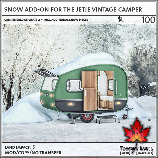Trompe Loeil - Snow Add-On for the Jetje Vintage Camper [mesh]