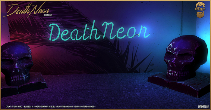 Death Neon Backdrop - The Bearded Guy