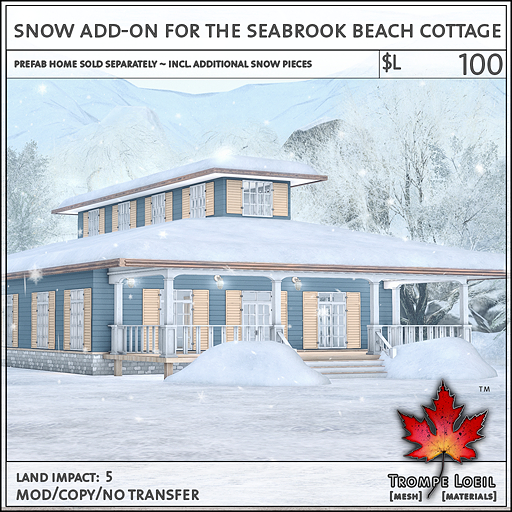 Trompe Loeil - Snow Add-On for the Seabrook Cottage  [mesh]