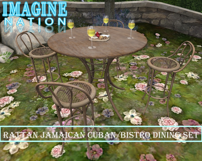Imagine Rattan Jamaican/Cuban Bistro Dining Set