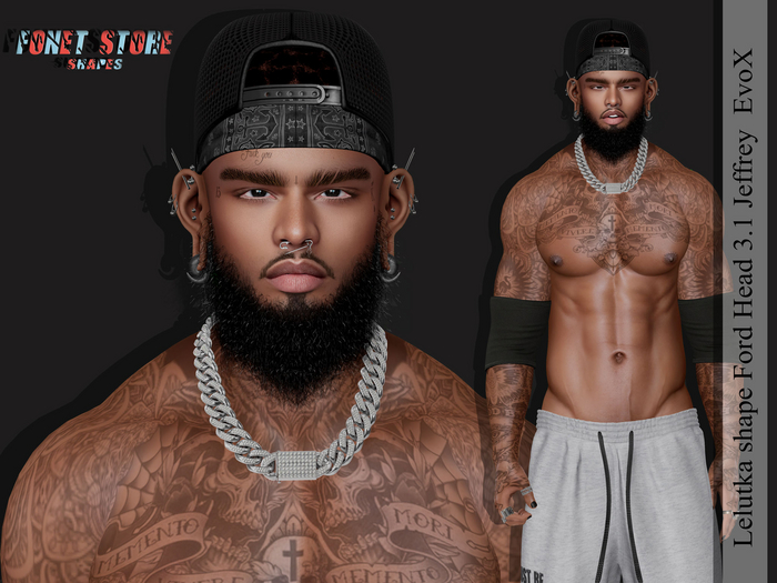 Second Life Marketplace Lelutka shape Ford Head 3.1 Jeffrey EvoX
