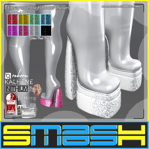 SMASH - Enrapture High Boots (Silver)