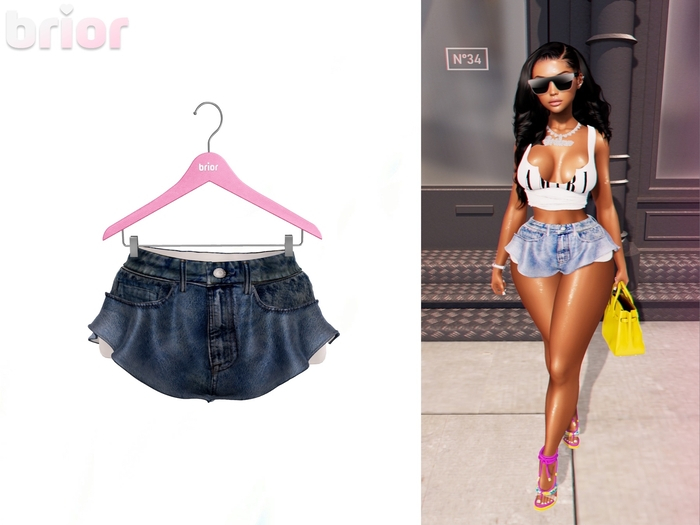 [Brior] Ashley Flared Shorts - (Blue)