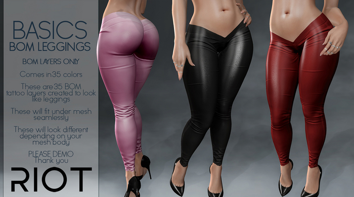 RIOT / Basic Low Rise Leggings - Fatpack