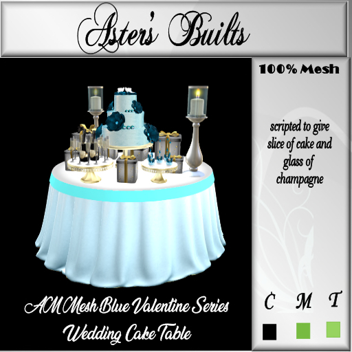 AM Mesh Blue Valentine Series - Cake Table