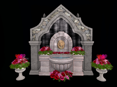 Second Life Marketplace - MC Valentine Fountain Red Roses Set