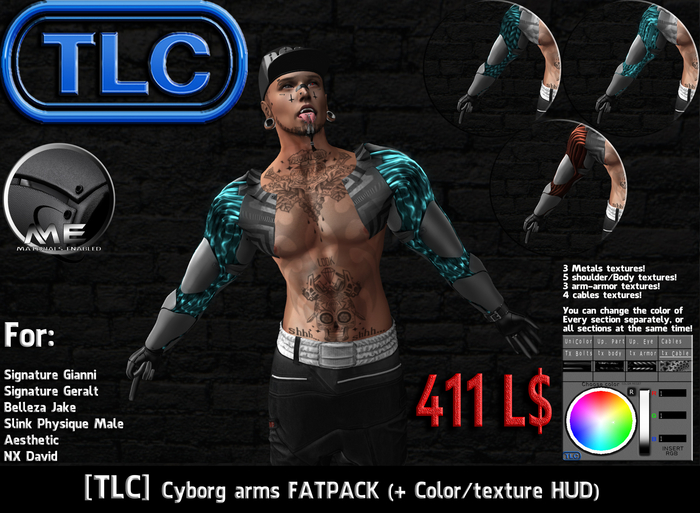 [TLC] Unp. Cyborg Arms Fatpack + HUD