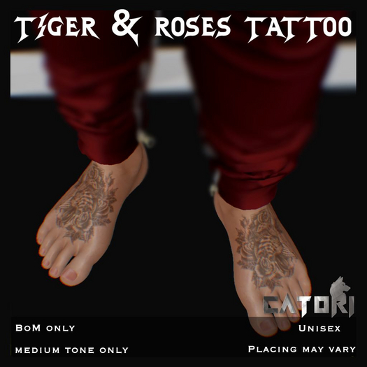 .catori. Tiger & Roses Foot Tatt {BoM} (add)