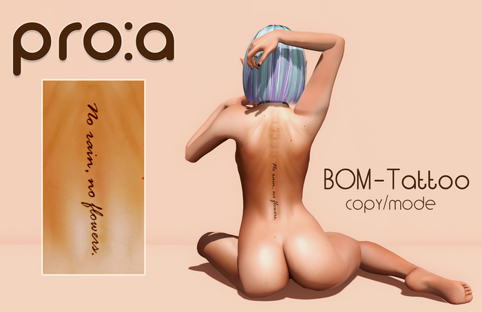pro:a - BOM Tattoo back - no rain, no flowers