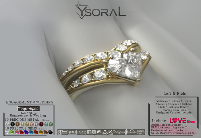 ~~ Ysoral ~~ .:Luxe Engagement & Wedding Ring Juliette:.(Lady Bento & Unrigged) 