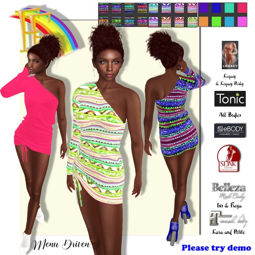 E&E Machiko Dress Watercolour Aztec