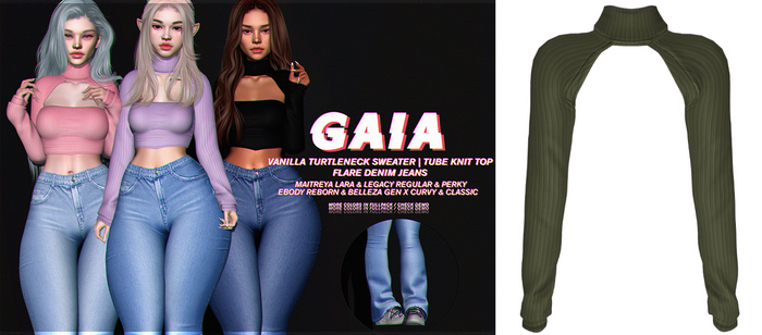 Gaia - vanilla turtleneck sweater//khaki