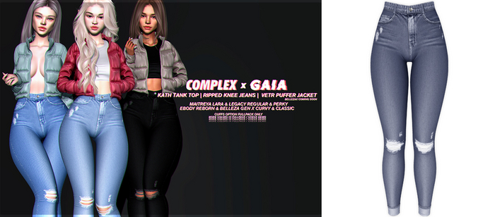 Gaia - kath ripped knee jeans//washed